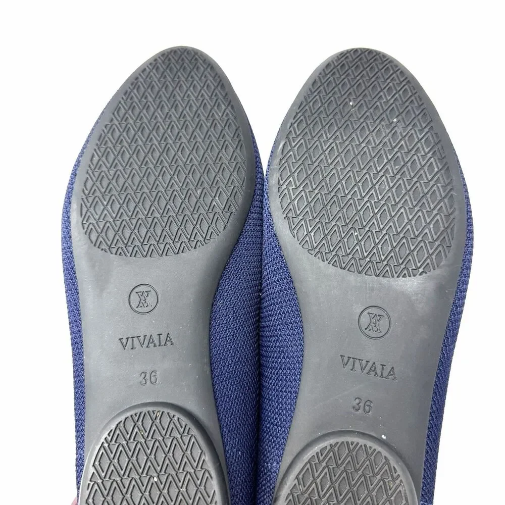 New Vivaia Aria Walker Lightweight Pointed Ballet Flats Navy Size US 6